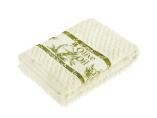 Terry kitchen towel olive with light green background 40x60 cm by Stofex.