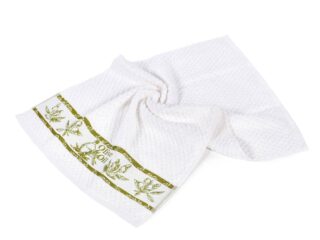 Terry kitchen towel olive with white background 40x60 cm by Stofex.