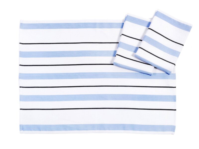 Twill kitchen towel blue stripes 50x70 cm by Stofex.