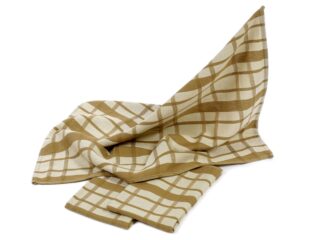 Twill kitchen towel brown-beige plaid 50x70 cm by Stofex.