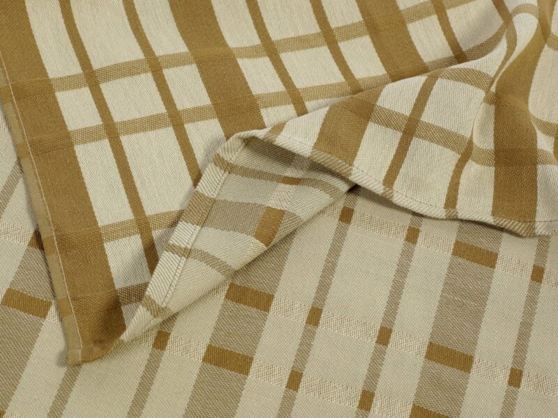 Twill kitchen towel brown-beige plaid 50x70 cm by Stofex.