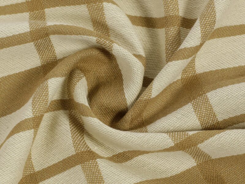 Twill kitchen towel brown-beige plaid 50x70 cm by Stofex.