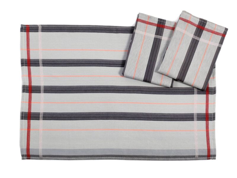 Twill kitchen towel grey stripes 50x70 cm by Stofex.