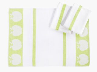 Twill kitchen towel green apples 50x70 cm by Stofex.