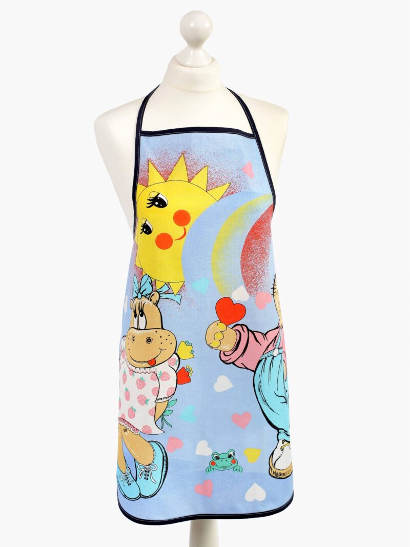 Kids' kitchen apron - hippos in love by Stofex.