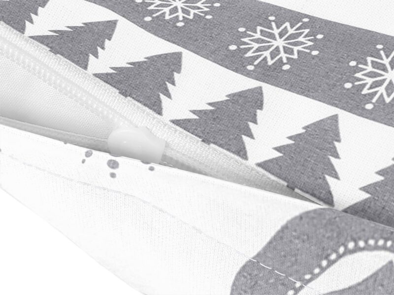 Christmas cotton pillowcase grey reindeer on white by Stofex.