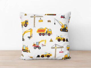 Kids' cotton pillowcase diggers on white background by Stofex.