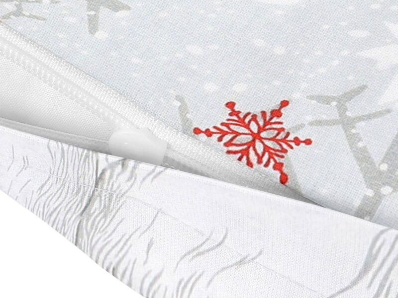 Christmas cotton pillowcase Christmas elves on grey by Stofex.