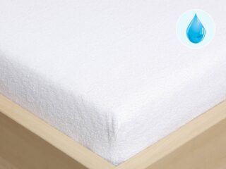 Waterproof terry fitted sheet white by Stofex.