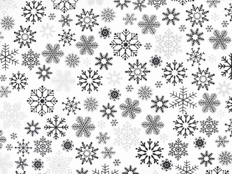 Cotton fabric black flakes on white by Stofex.