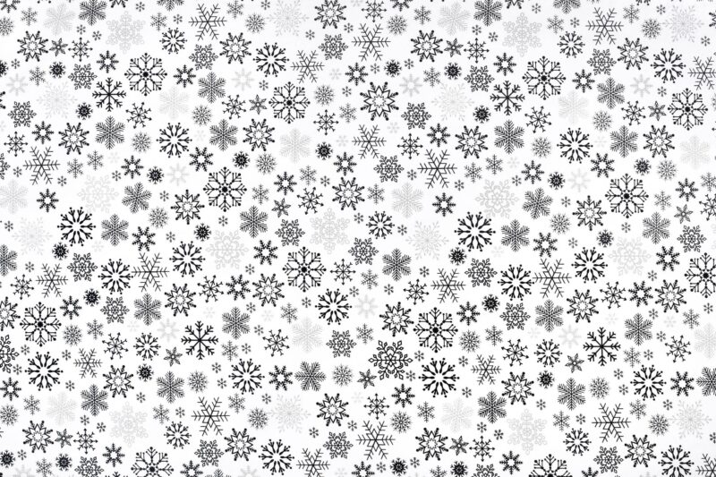 Cotton fabric black flakes on white by Stofex.