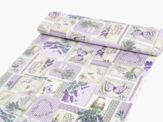 100% Cotton fabric lavender with butterflies by Stofex.