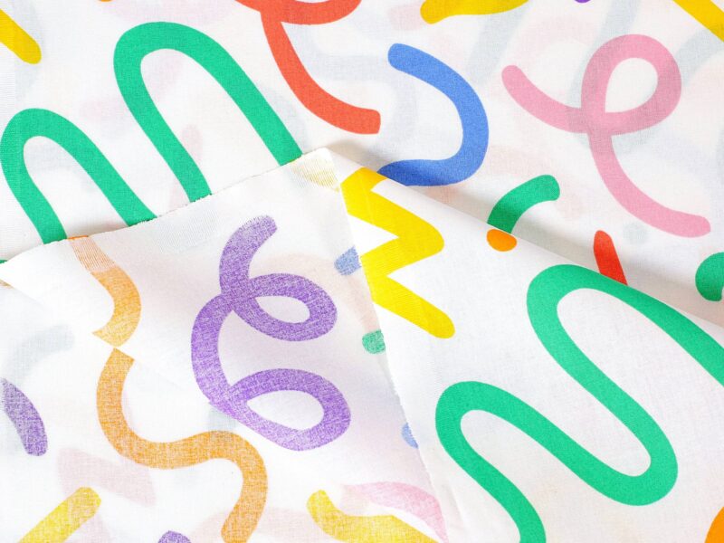 Cotton fabric coloured confetti by Stofex.