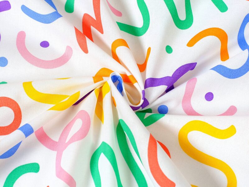 Cotton fabric coloured confetti by Stofex.