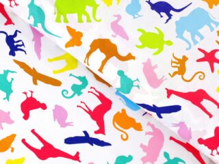 Cotton fabric colourful ZOO by Stofex.