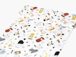 Cotton fabric dogs on white by Stofex.