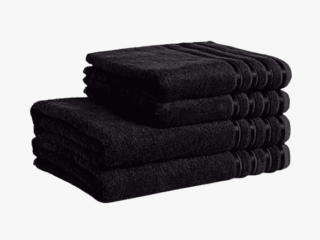 Bamboo towel / bath towel black by Stofex.