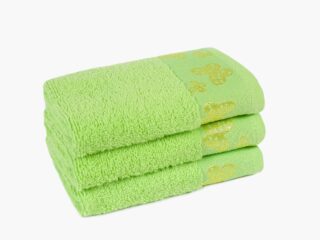 Terry towel green - butterflies by Stofex.