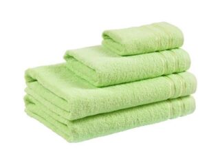 Terry towel/bath towel green with double stripe by Stofex.