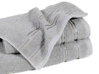 Terry towel/bath towel grey with double stripe by Stofex.