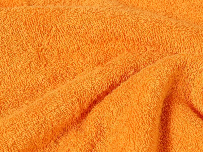 Terry towel/bath towel orange-brown with double stripe by Stofex.