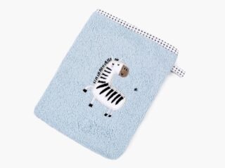 Kids’ terry washcloth light blue - zebra by Stofex.