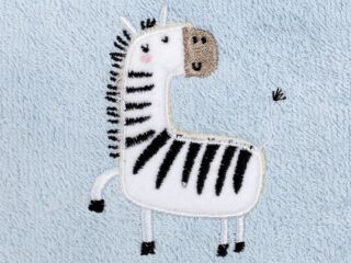 Kids’ terry washcloth light blue - zebra by Stofex.