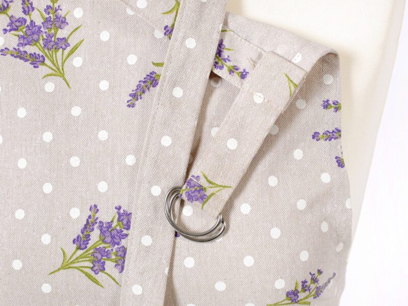 Kitchen apron Terra - lavenders on greige by Stofex.