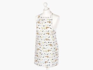 Kitchen apron Loneta - dachshunds and paws by Stofex.