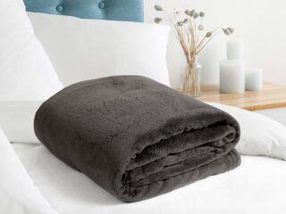 Luxury microflannel blanket dark grey 200x230 cm by Stofex.