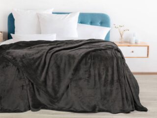 Luxury microflannel blanket dark grey 200x230 cm by Stofex.