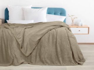 Luxury microflannel blanket beige 200x230 cm by Stofex.