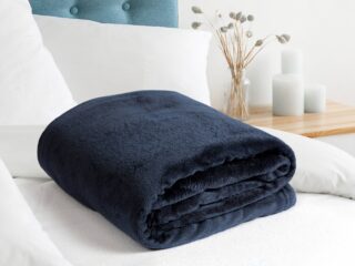 Luxury microflannel blanket dark blue 200x230 cm by Stofex.