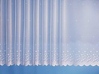 Jacquard sheer curtain with rings pattern 3776 by Stofex.