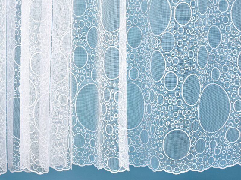 Jacquard sheer curtain with bubbles pattern 6975 by Stofex.