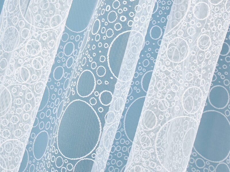 Jacquard sheer curtain with bubbles pattern 6975 by Stofex.