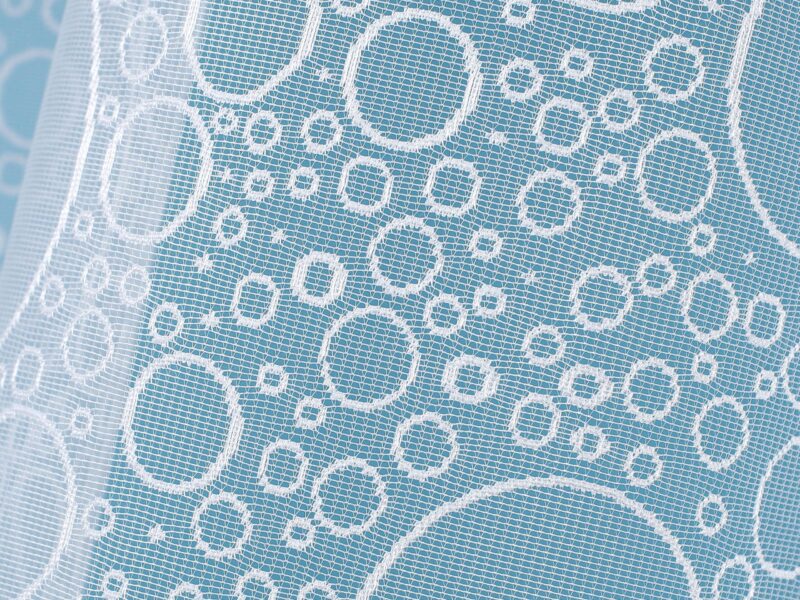 Jacquard sheer curtain with bubbles pattern 6975 by Stofex.