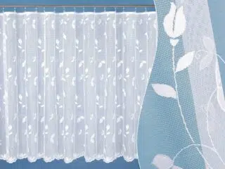 Jacquard sheer curtain with tulips pattern 16258 by Stofex.