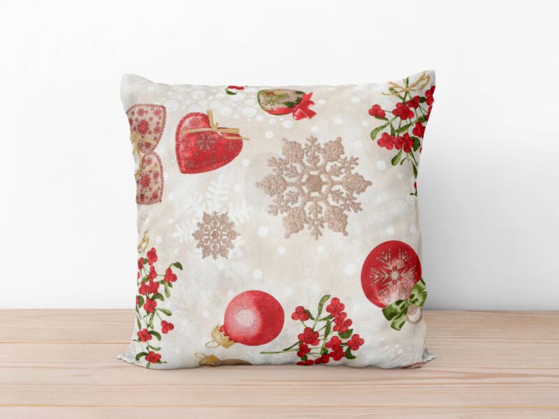 Christmas LONETA pillowcase gold snowflakes by Stofex.