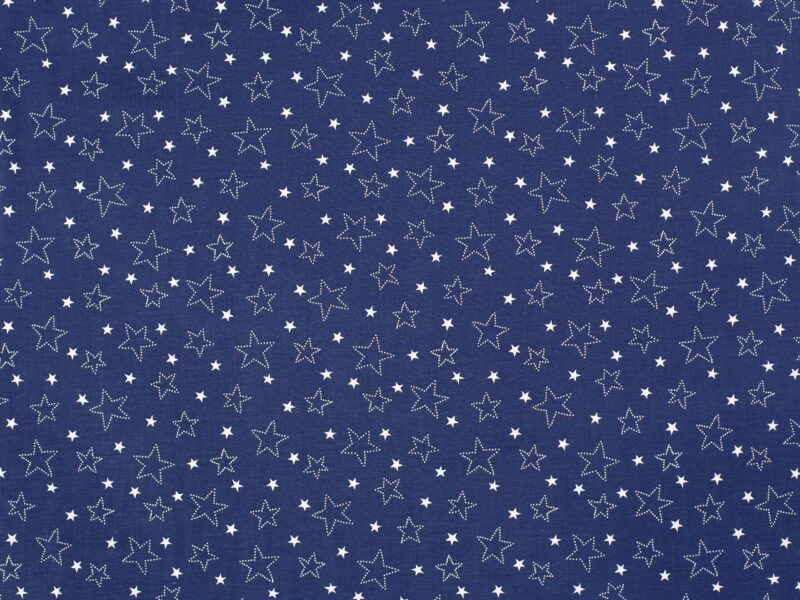 Christmas Cotton fabric stars on blue by Stofex.