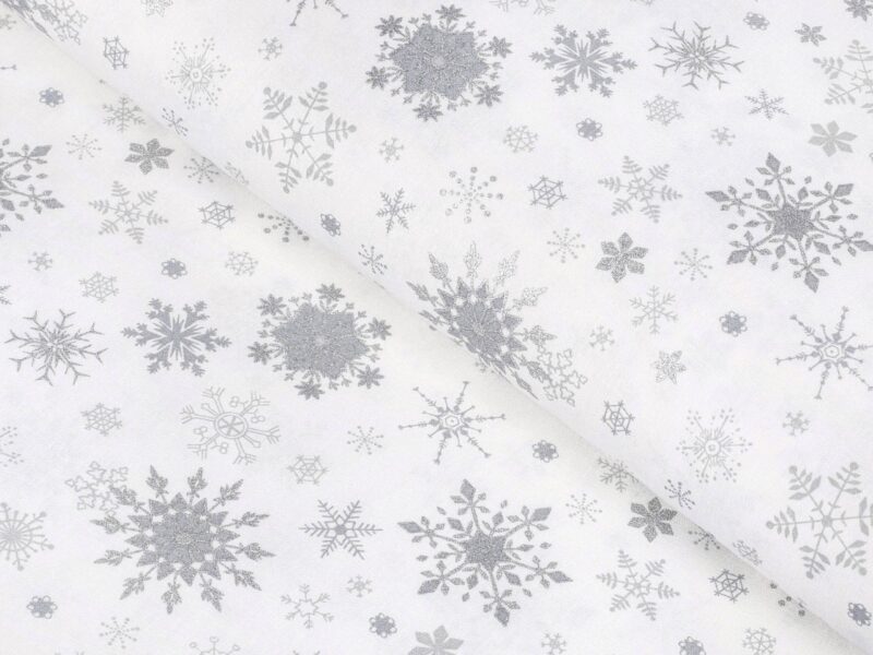 Christmas Cotton fabric silver flakes by Stofex.