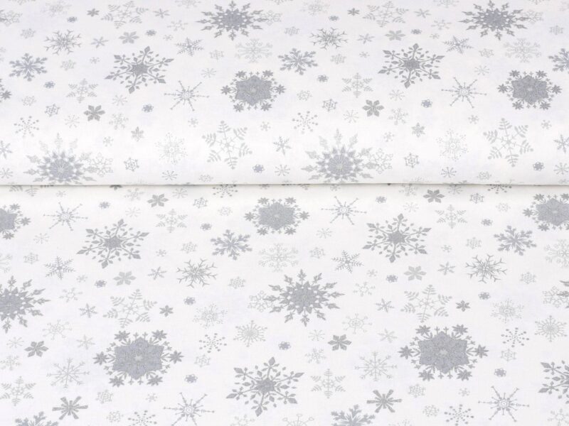 Christmas Cotton fabric silver flakes by Stofex.