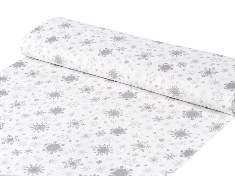 Christmas Cotton fabric silver flakes by Stofex.