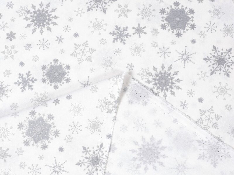 Christmas Cotton fabric silver flakes by Stofex.