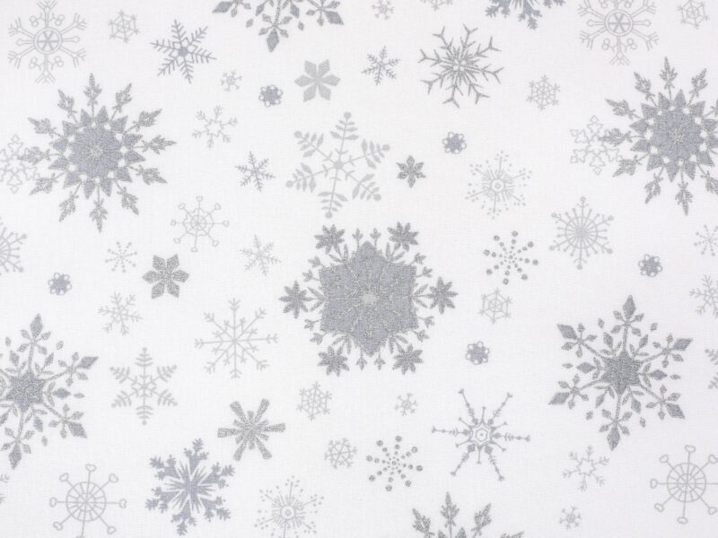 Christmas Cotton fabric silver flakes by Stofex.