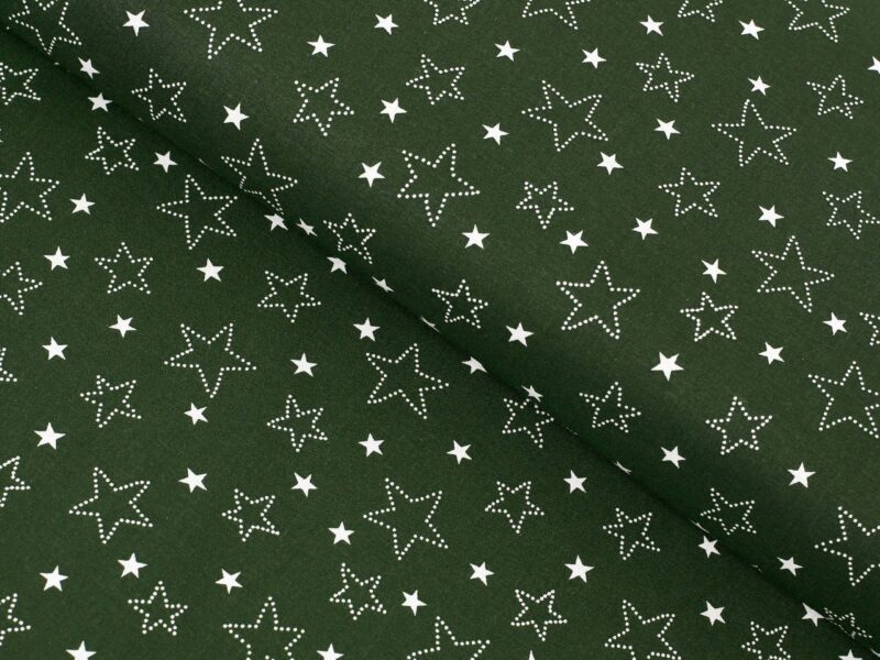 Christmas Cotton fabric green on red by Stofex.