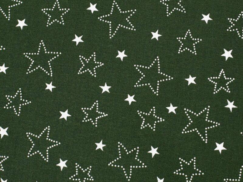 Christmas Cotton fabric green on red by Stofex.