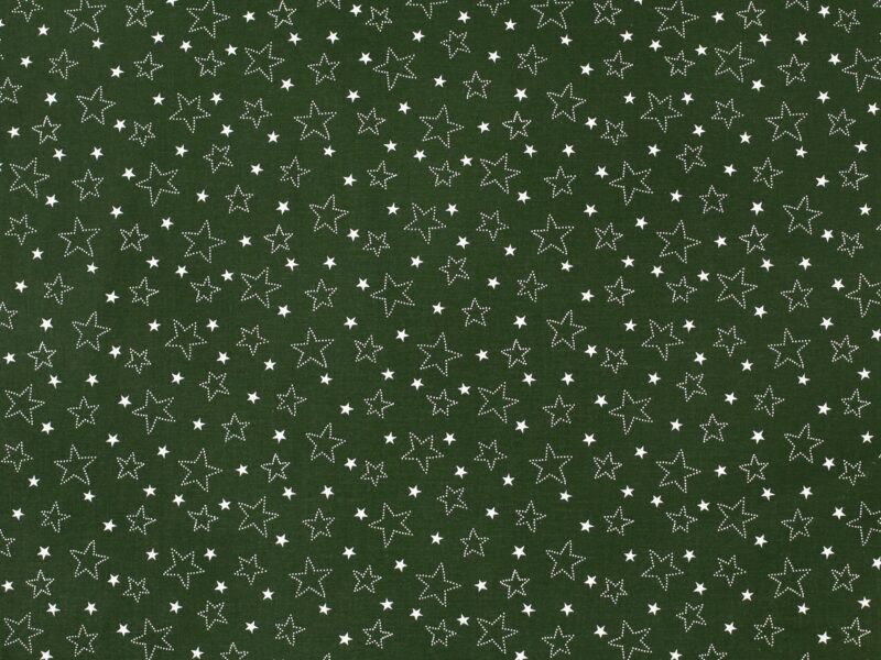 Christmas Cotton fabric green on red by Stofex.