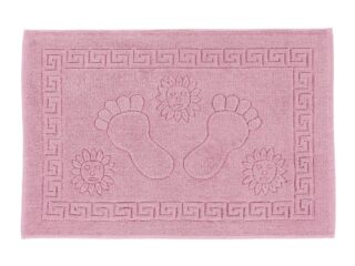 Bathroom terry rug old pink 50x70 cm with Legs pattern by Stofex.