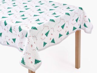 Christmas square Teflon tablecloth Christmas trees by Stofex.